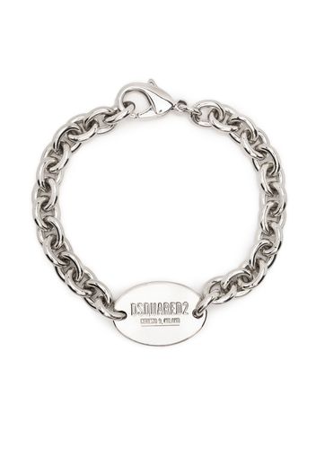 Dsquared2 logo-engraved chain-link ID bracelet - Argento