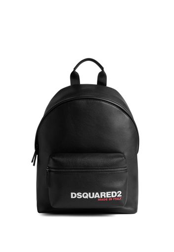 Dsquared2 logo-print pebbled leather backpack - Nero