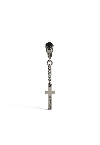 Dsquared2 logo-engraved cross drop earring - Argento