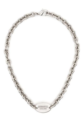 Dsquared2 logo-plaque chain-link necklacr - Argento