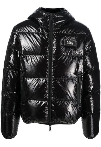 Dsquared2 logo patch puffer jacket - Nero