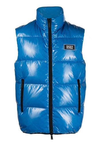 Dsquared2 logo patch padded gilet - Blu