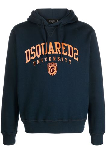 Dsquared2 University print drawstring hoodie - Blu