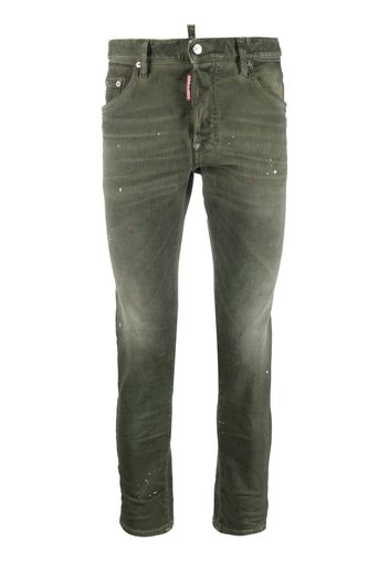 Dsquared2 paint splatter skinny jeans - Verde