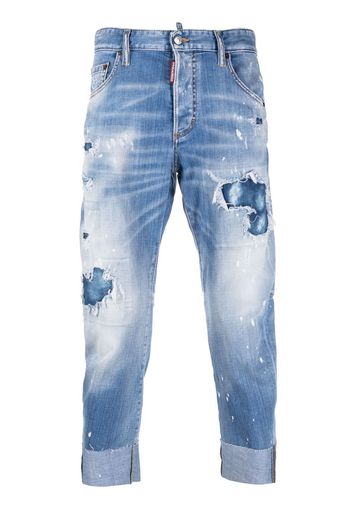 Dsquared2 distressed cropped jeans - Blu