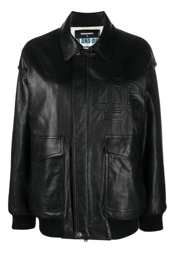 Dsquared2 zipped goatskin bomber jacket - Nero