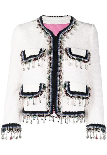 Dsquared2 crystal-embellished cropped jacket - Bianco