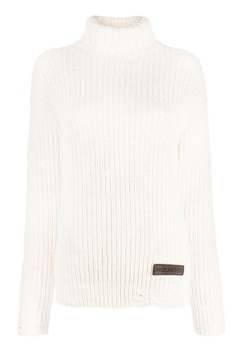 Dsquared2 distressed roll-neck jumper - Toni neutri