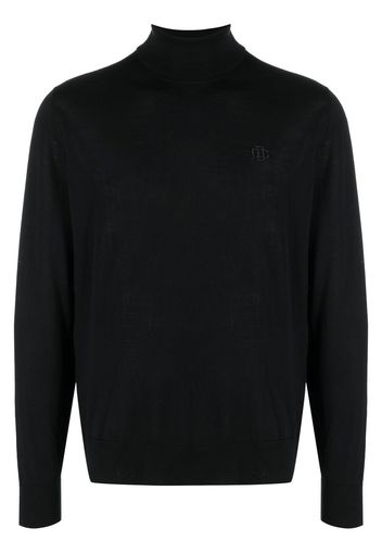 Dsquared2 embroidered monogram roll neck jumper - Nero