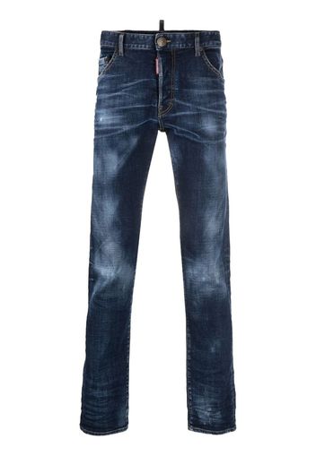 Dsquared2 logo-patch straight-leg jeans - Blu