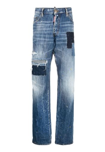 Dsquared2 distressed-effect patchwork jeans - Blu