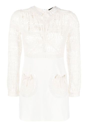 Dsquared2 logo-lace long-sleeve minidress - Toni neutri