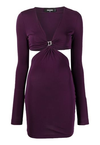 Dsquared2 cut-out detail V-neck minidress - Viola