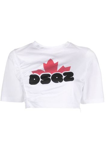 Dsquared2 DSQ2- print cropped T-shirt - Bianco