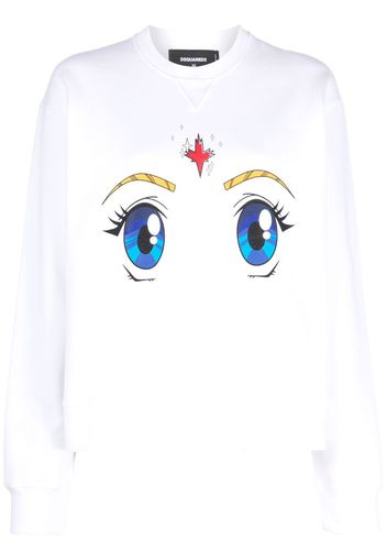 Dsquared2 graphic-print crew neck sweatshirt - Bianco