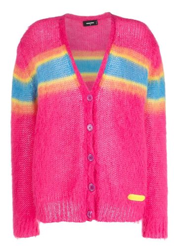 Dsquared2 stripe-detail brushed cardigan - Rosa