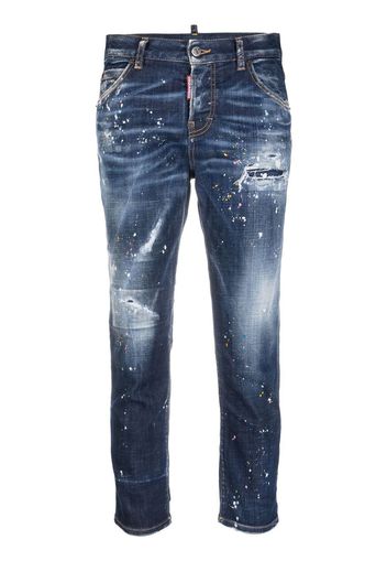 Dsquared2 distressed cropped jeans - Blu