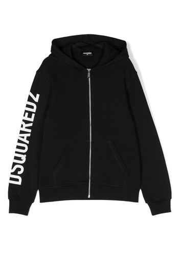 Dsquared2 Kids logo-print zip-up hoodie - Nero