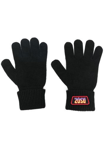 Dsquared2 logo-patch gloves - Nero