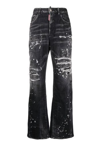 Dsquared2 distressed bootcut jeans - Nero