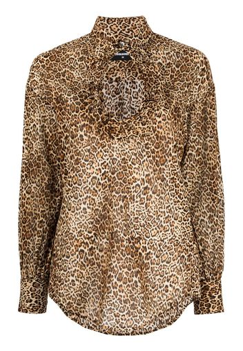 Dsquared2 leopard-print cut-out blouse - Marrone