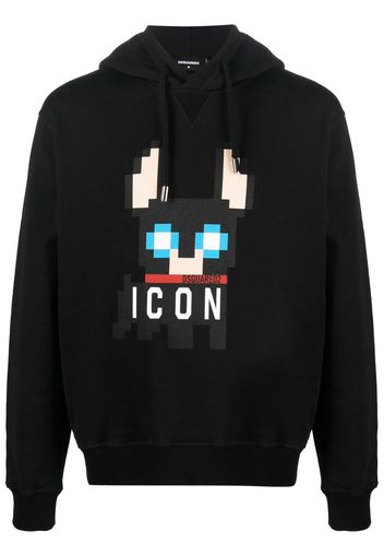 Dsquared2 Icon-print cotton hoodie - Nero