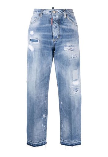 Dsquared2 Jeans dritti con effetto vissuto - Blu