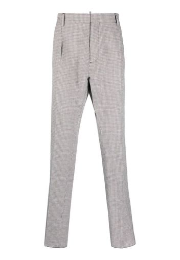 Dsquared2 tailored houndstooth patterned trousers - Marrone