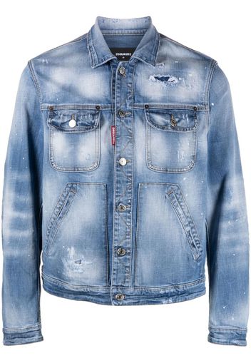 Dsquared2 logo-print denim jacket - Blu