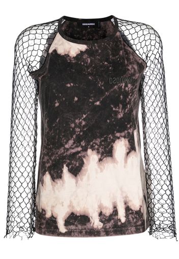 Dsquared2 abstract pattern mesh sleeve top - Viola