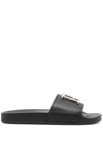 Dsquared2 logo-plaque open-toe slides - Bianco