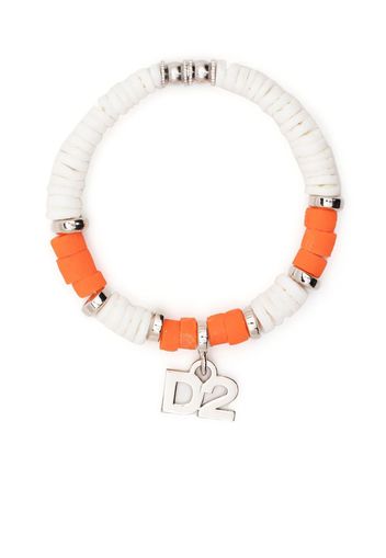 Dsquared2 charm-detail beaded bracelet - Bianco