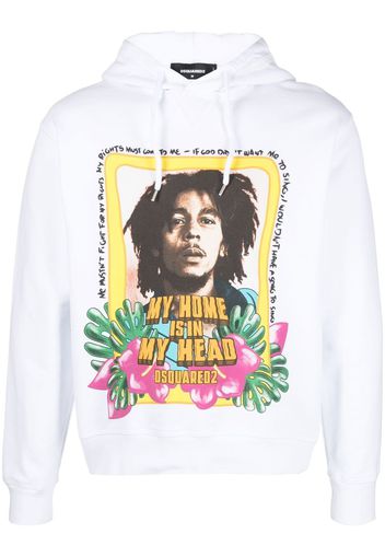 Dsquared2 slogan-print cotton hoodie - Bianco