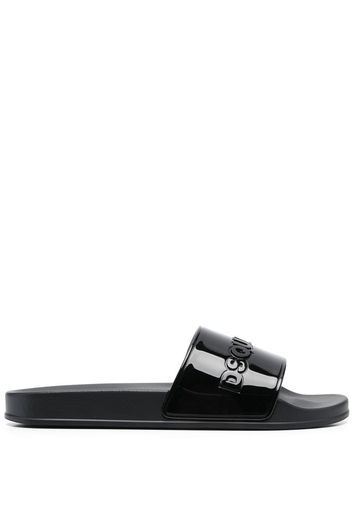 Dsquared2 embossed-logo open-toe slides - Nero