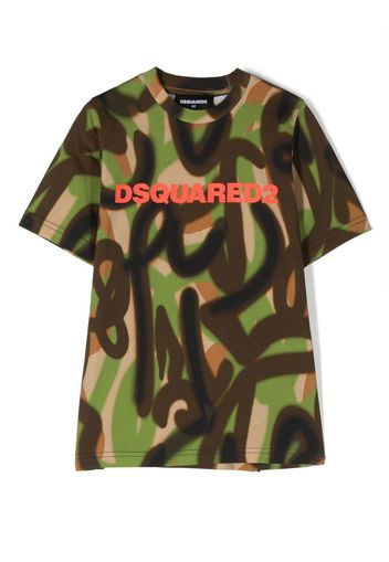 Dsquared2 Kids all-over print T-shirt - Verde