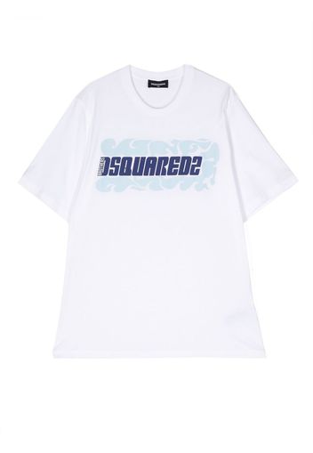 Dsquared2 Kids graphic print logo T-shirt - Bianco