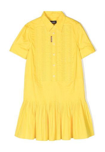 Dsquared2 Kids knife-pleated buttoned shirt dress - Giallo