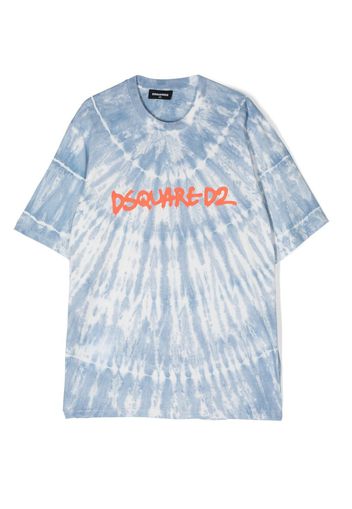 Dsquared2 Kids logo-print tie-dye t-shirt - Blu