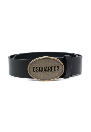 Dsquared2 Kids logo-buckle leather belt - Nero