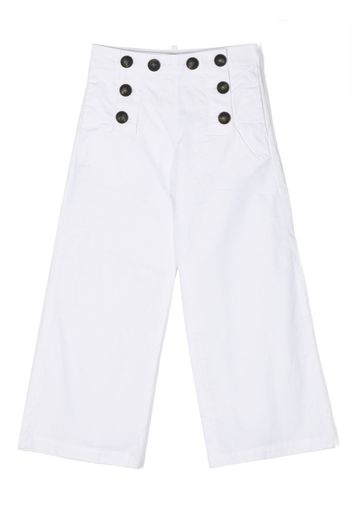 Dsquared2 Kids button-fastening cotton trousers - Bianco