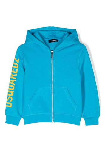 Dsquared2 Kids logo-print zip-up hoodie - Blu