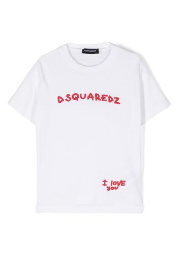 Dsquared2 Kids embroidered-logo cotton T-shirt - Bianco