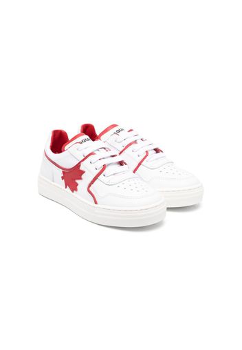 Dsquared2 Kids maple leaf-patch sneakers - Bianco