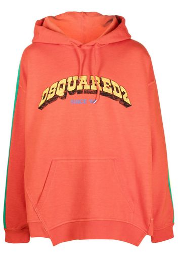 Dsquared2 logo-print cotton hoodie - Arancione