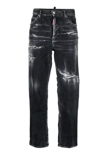 Dsquared2 Jeans crop con effetto vissuto - Nero