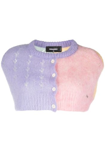 Dsquared2 pointelle-knit brushed wool top - Viola