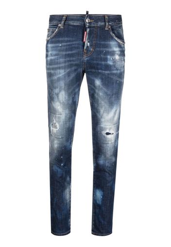 Dsquared2 Jeans crop con effetto vissuto - Blu