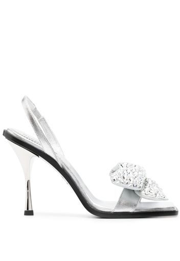 Dsquared2 bow-detail sqaure-toe sandals - Argento