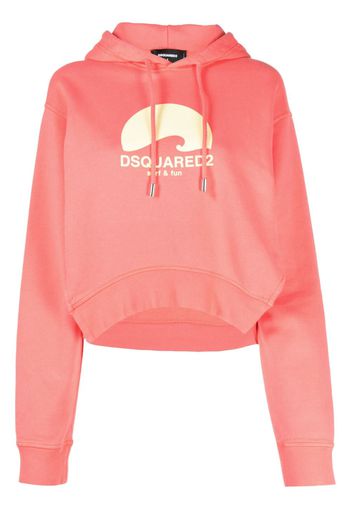 Dsquared2 logo-print cotton hoodie - Rosa