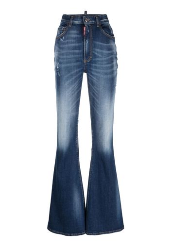 Dsquared2 flare washed denim pants - Blu